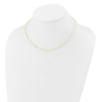 14k 3-4mm White Semi Round Freshwater Cultured Pearl Necklace-XF450-14