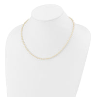 14k 3-4mm White Semi Round Freshwater Cultured Pearl Necklace-XF450-16
