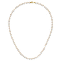 14k 3-4mm White Semi Round Freshwater Cultured Pearl Necklace-XF450-16