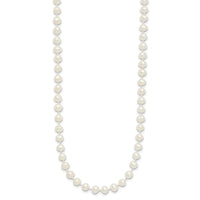 14k 4-5mm White Semi Round Freshwater Cultured Pearl Necklace-XF451-12