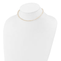 14k 4-5mm White Semi Round Freshwater Cultured Pearl Necklace-XF451-12