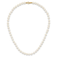 14k 4-5mm White Semi Round Freshwater Cultured Pearl Necklace-XF451-12