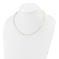 14k 4-5mm White Semi Round Freshwater Cultured Pearl Necklace-XF451-16