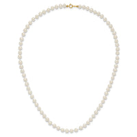 14k 4-5mm White Semi Round Freshwater Cultured Pearl Necklace-XF451-16
