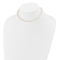 14k 5-6mm White Semi Round Freshwater Cultured Pearl Necklace-XF452-12