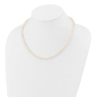 14k 5-6mm White Semi Round Freshwater Cultured Pearl Necklace-XF452-16