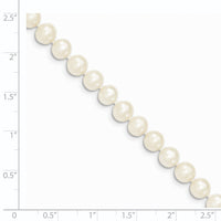 14k 6-7mm White Semi Round Freshwater Cultured Pearl Necklace-XF453-16