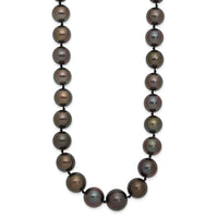 14k WG 9-12mm Semi-round Saltwater Cultured Tahitian Graduated Necklace-XF464-19