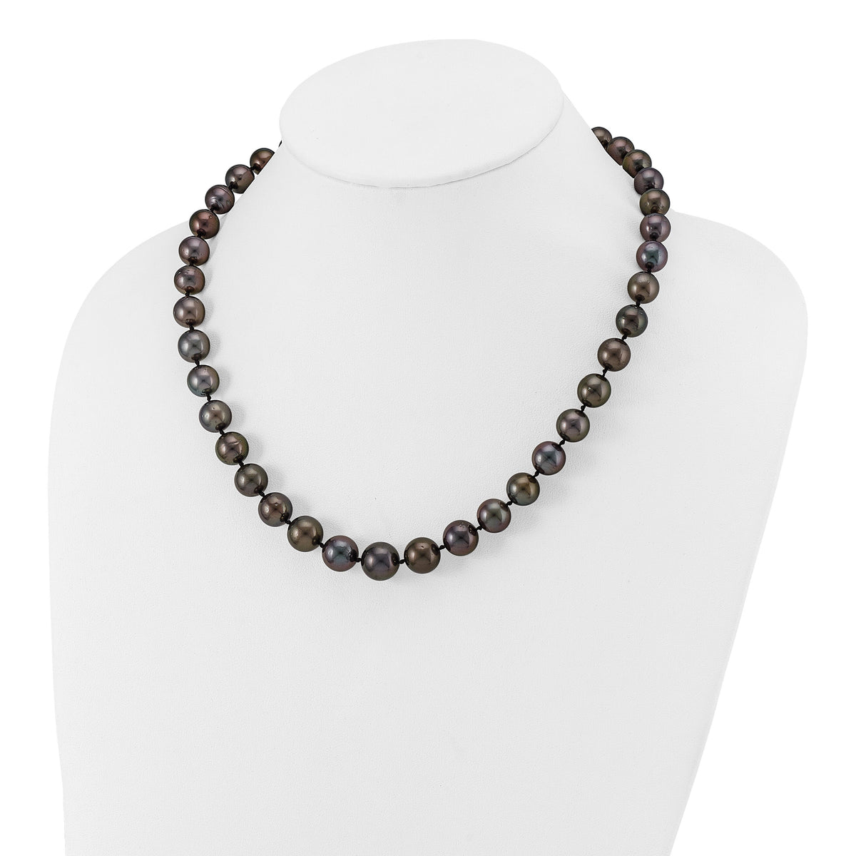 14k WG 9-12mm Semi-round Saltwater Cultured Tahitian Graduated Necklace-XF464-19