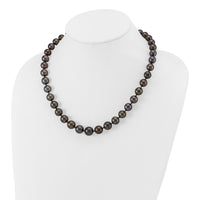 14k WG 9-12mm Semi-round Saltwater Cultured Tahitian Graduated Necklace-XF464-19