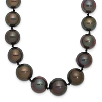 14k WG 9-12mm Semi-round Saltwater Cultured Tahitian Graduated Necklace-XF464-19