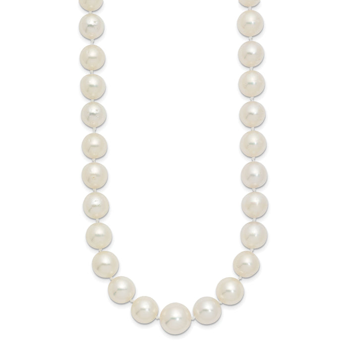 14k 9.5-12mm White Saltwater Cultured South Sea Graduated Pearl Necklace-XF468-18