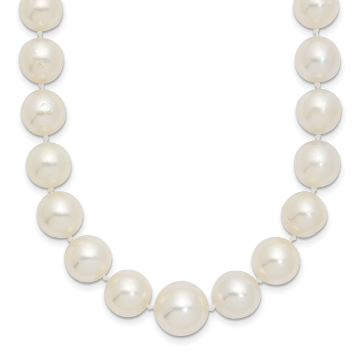 14k 9.5-12mm White Saltwater Cultured South Sea Graduated Pearl Necklace-XF468-18