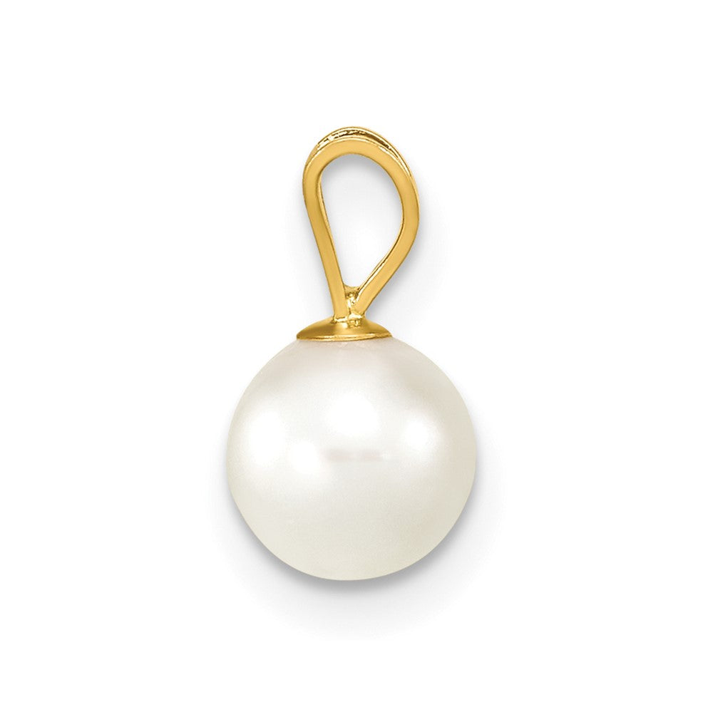 14k Gold 6-7mm White Saltwater Akoya Cultured Pearl Pendant-XF487