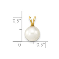 14k Gold 8-9mm Round White Saltwater Akoya Cultured Pearl Pendant-XF489