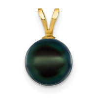 14k Gold 8-9mm Black Saltwater Akoya Cultured Pearl Pendant-XF489B