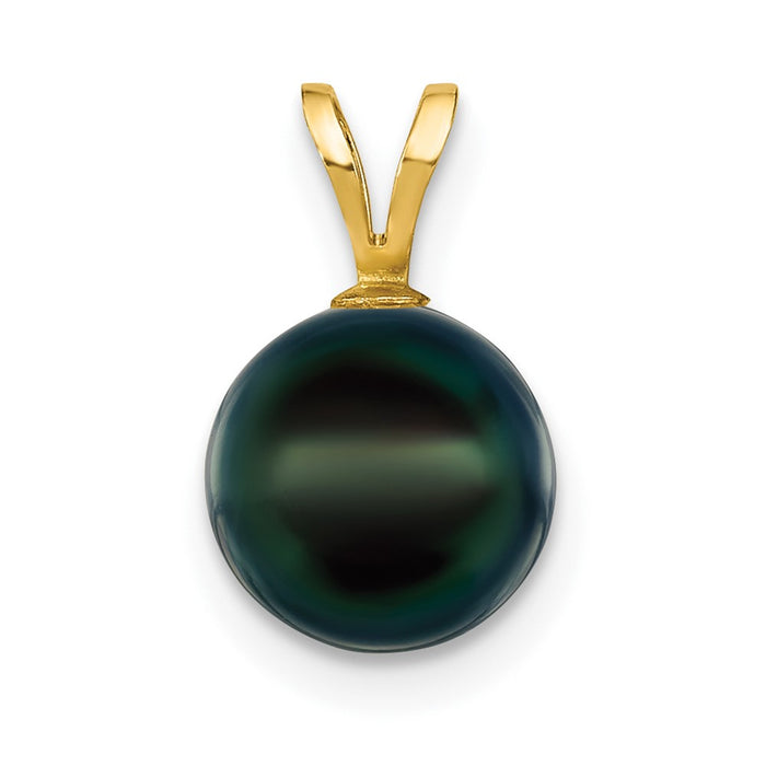 14k Gold 8-9mm Black Saltwater Akoya Cultured Pearl Pendant-XF489B