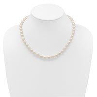 14k 7-8mm White Rice Freshwater Cultured Pearl Necklace-XF525-18