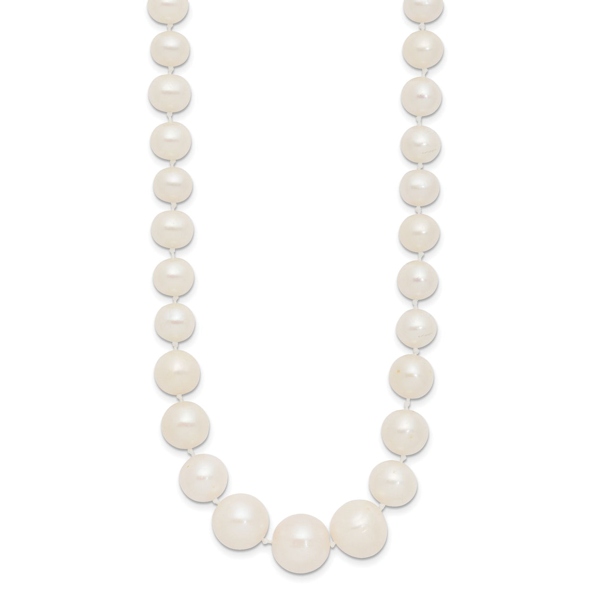 14k 7-11mm White Freshwater Cultured Pearl Graduated Necklace-XF533-18