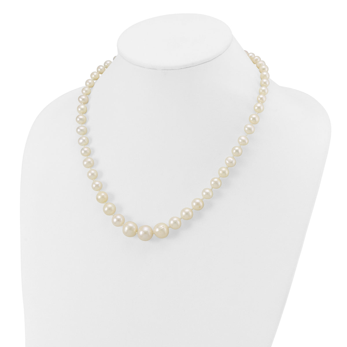 14k 7-11mm White Freshwater Cultured Pearl Graduated Necklace-XF533-18