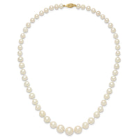 14k 7-11mm White Freshwater Cultured Pearl Graduated Necklace-XF533-18