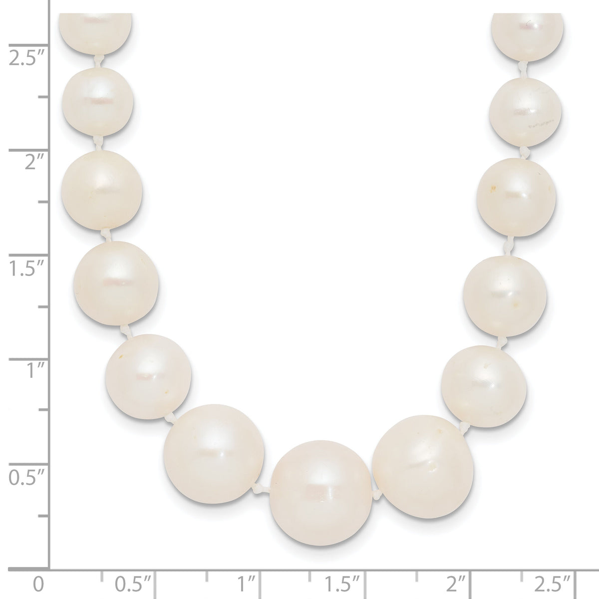 14k 7-11mm White Freshwater Cultured Pearl Graduated Necklace-XF533-18