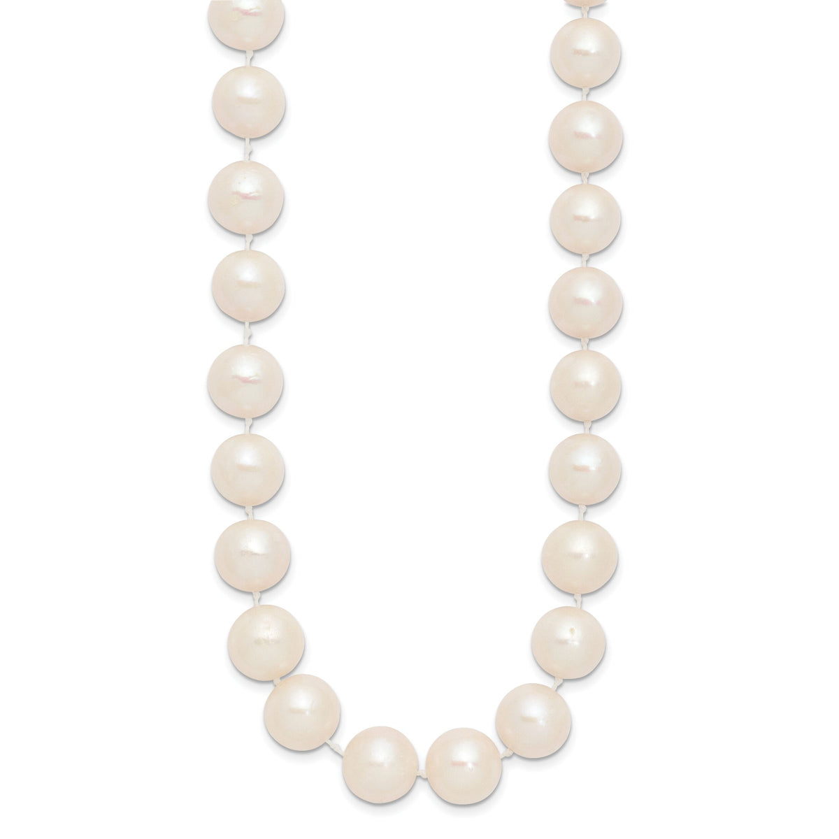 14k 11-12mm White Near Round Freshwater Cultured Pearl Necklace-XF550-18