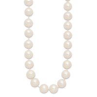 14k 11-12mm White Near Round Freshwater Cultured Pearl Necklace-XF550-18