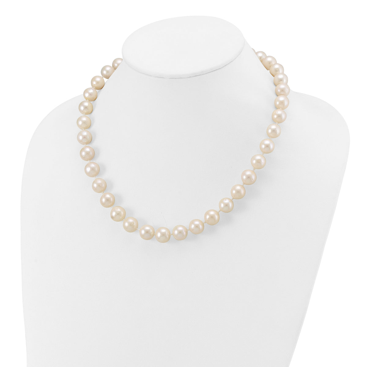 14k 11-12mm White Near Round Freshwater Cultured Pearl Necklace-XF550-18