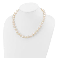 14k 11-12mm White Near Round Freshwater Cultured Pearl Necklace-XF550-18