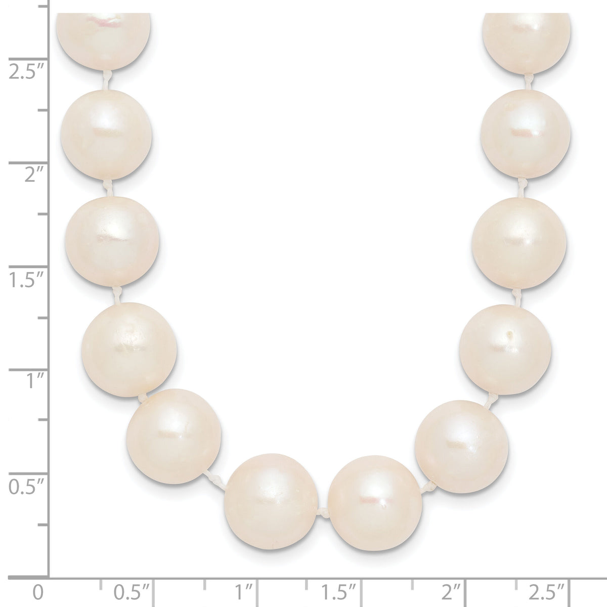 14k 11-12mm White Near Round Freshwater Cultured Pearl Necklace-XF550-18