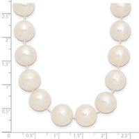 14k 11-12mm White Near Round Freshwater Cultured Pearl Necklace-XF550-18