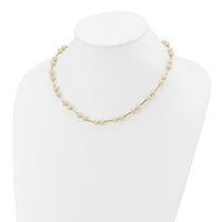 14K 6-7mm White Near Round Freshwater Cultured Pearl Bead Necklace-XF557-18