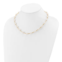 14K 7-8mm White Rice Freshwater Cultured Pearl Bead Necklace-XF558-18