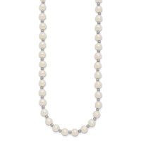 14k White Gold 6-7mm White Near Round FW Cultured Pearl Necklace-XF572-18