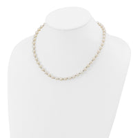 14k White Gold 6-7mm White Near Round FW Cultured Pearl Necklace-XF572-18