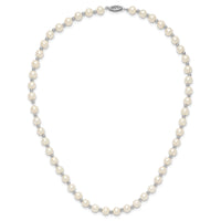 14k White Gold 6-7mm White Near Round FW Cultured Pearl Necklace-XF572-18