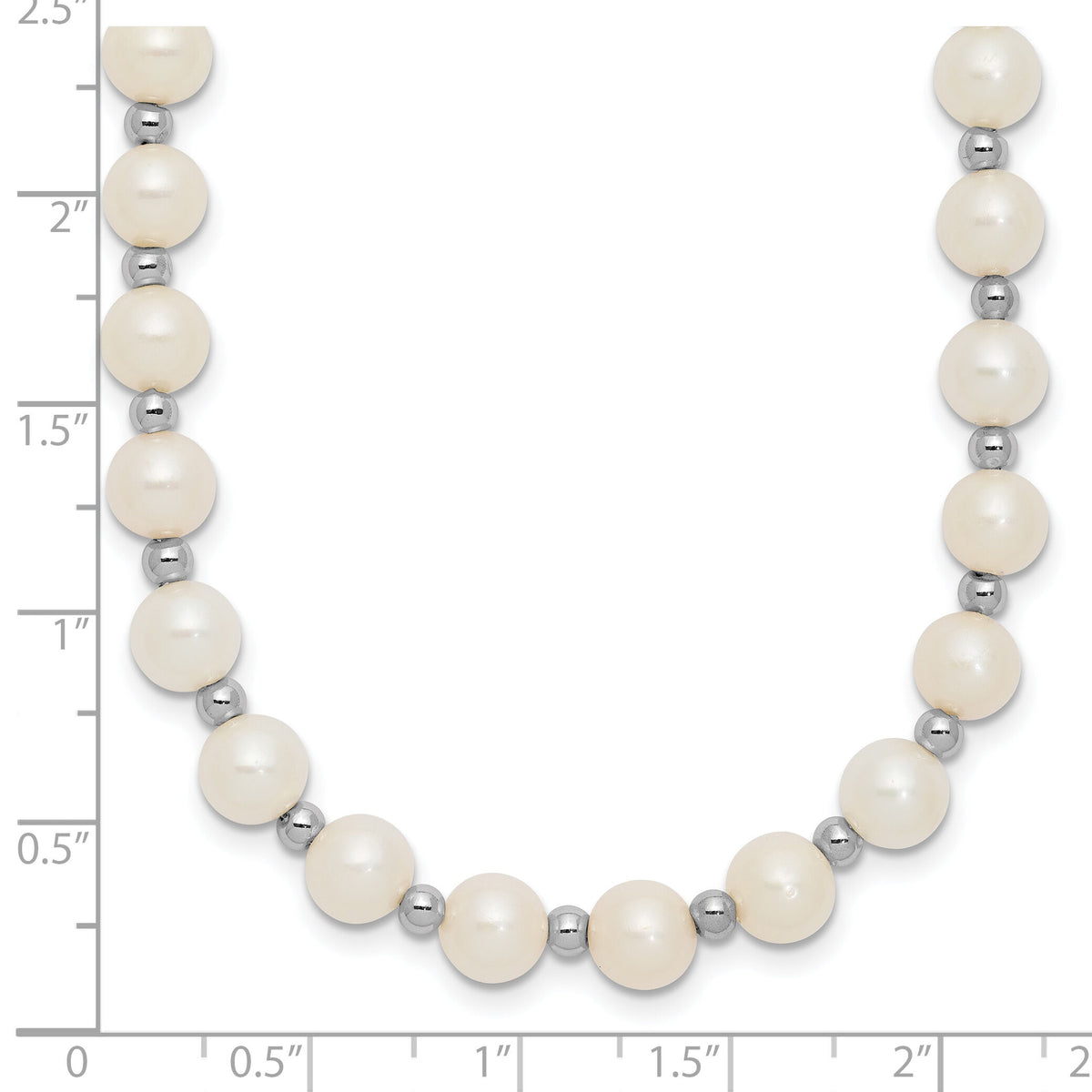 14k White Gold 6-7mm White Near Round FW Cultured Pearl Necklace-XF572-18