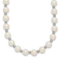 14k White Gold 6-7mm White Near Round FW Cultured Pearl Necklace-XF572-18