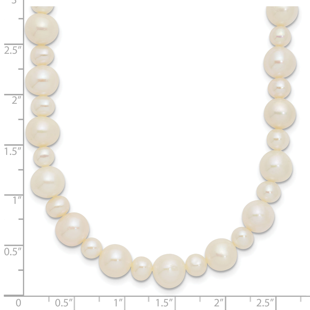 14k White Gold 5-8mm White Near Round Freshwater Cultured Pearl Necklace-XF573-18