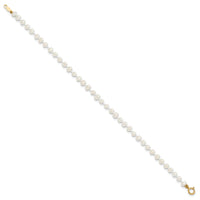 14k Madi K 3-4mm White Egg Shape FW Cultured Pearl Bracelet-XF598-6