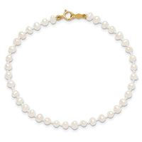 14k Madi K 3-4mm White Egg Shape FW Cultured Pearl Bracelet-XF598-6
