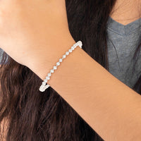 14k Madi K 3-4mm White Egg Shape FW Cultured Pearl Bracelet-XF598-6