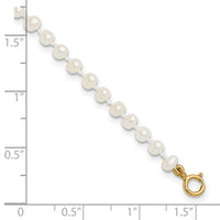 14k Madi K 3-4mm White Egg Shape FW Cultured Pearl Bracelet-XF598-6
