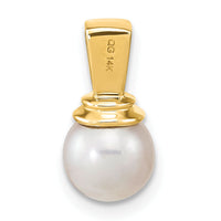 14k 6-7mm Freshwater Cultured Pearl and Diamond Polished Pendant-XF638