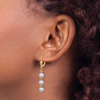 14k 5-6mm Grey Semi-round Freshwater Cultured Pearl Leverback Earrings-XF718E