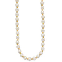 14K 6-7mm White Near Round FW Cultured Pearl Bead Necklace-XF740-18