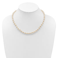 14K 6-7mm White Near Round FW Cultured Pearl Bead Necklace-XF740-18