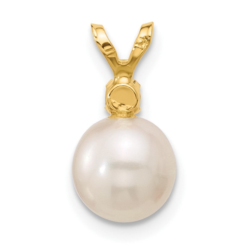 14K 7-7.5mm White Round FWC Pearl Citrine Pendants-XF741/CI