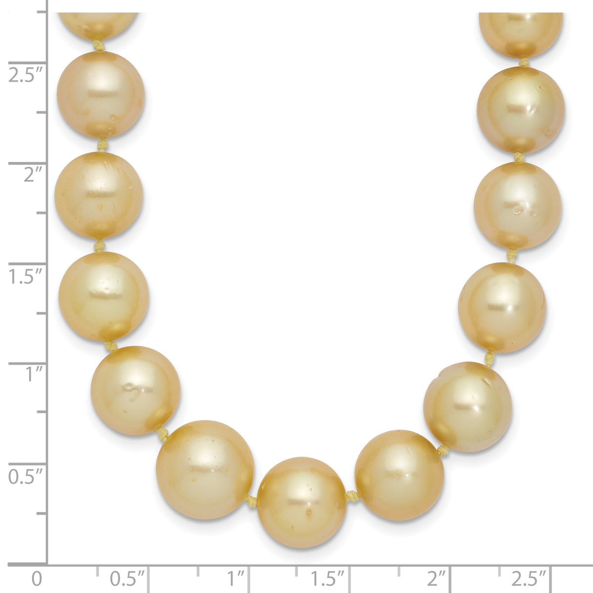 14K 9-12mm Golden Saltwater Cult South Sea Graduated Baroque Pearl Necklace-XF746-19
